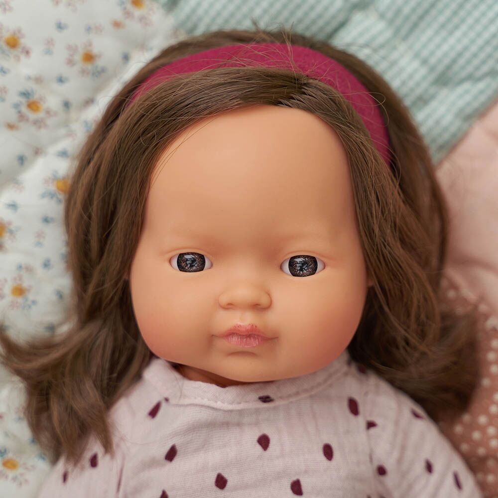 Miniland Caucasian Brunette Girl Doll - 38cm - Timeless Toys
