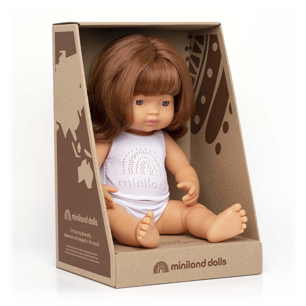 Miniland Caucasian Redhead Girl Doll - 38cm - Timeless Toys