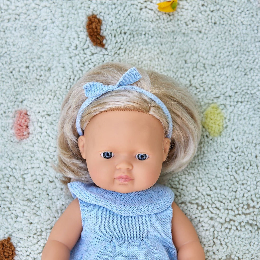 Miniland - Eco Knitted Dress and Headband for 38cm dolls - Timeless Toys
