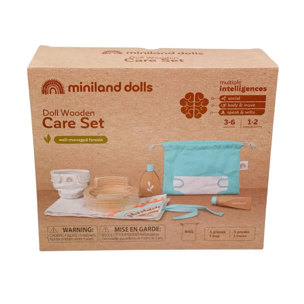 Miniland Wooden Doll Care Set - Timeless Toys