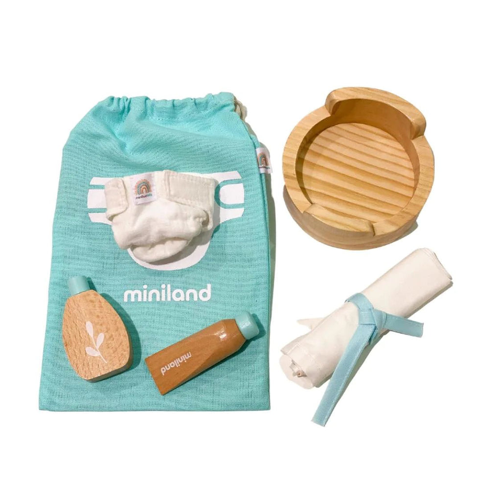 Miniland Wooden Doll Care Set - Timeless Toys