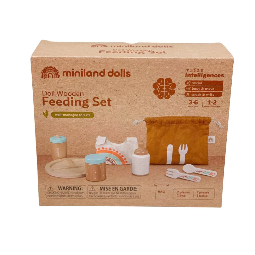 Miniland Wooden Doll Feeding Set - Timeless Toys