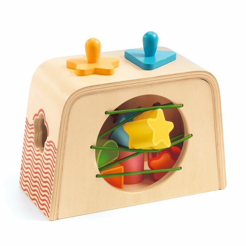 Multi Boita Wooden Shape Sorting Box by Djeco - 18mths+ - Timeless Toys