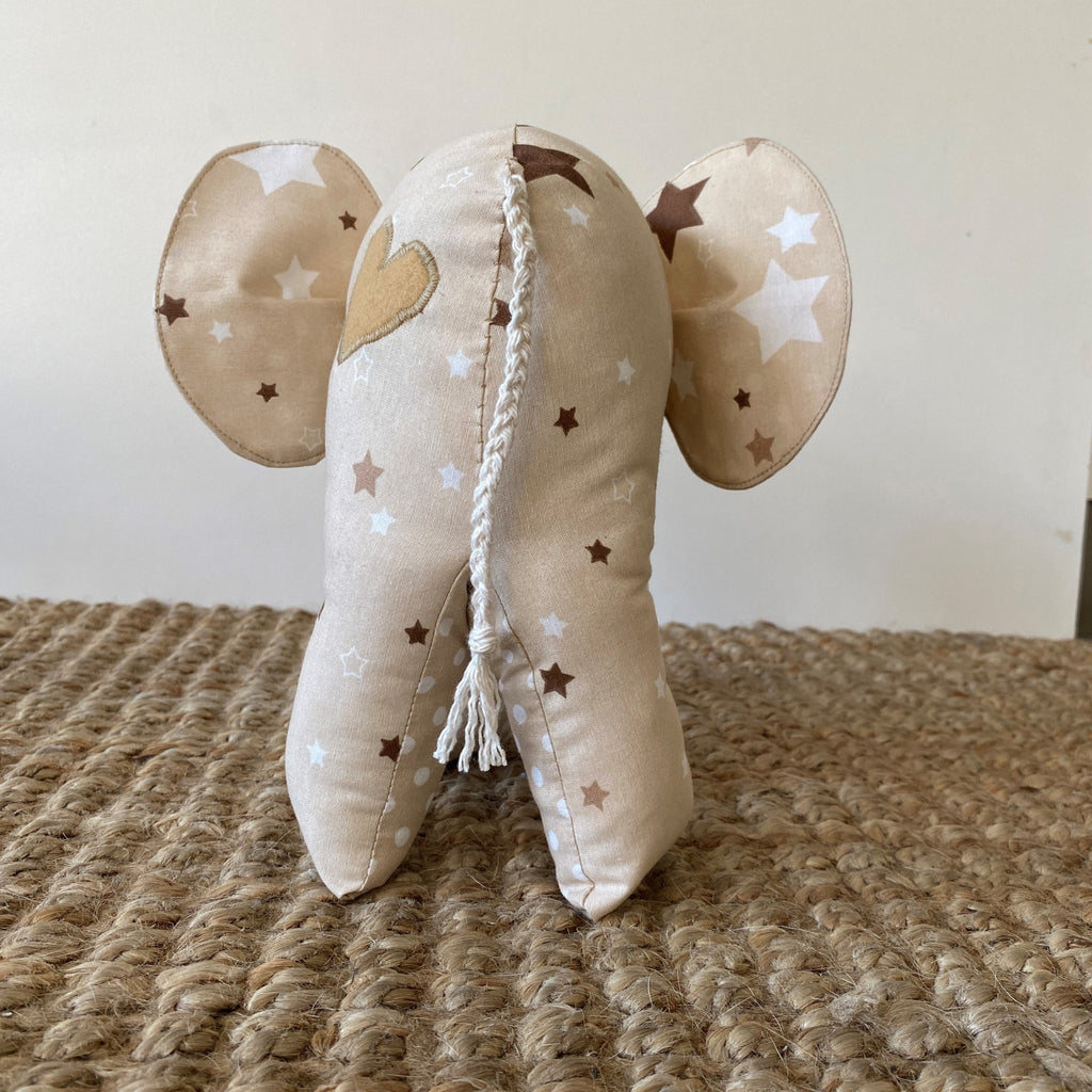 Ndlovu Handmade Elephant Soft Toy - Beige with stars - Small or medium - Timeless Toys