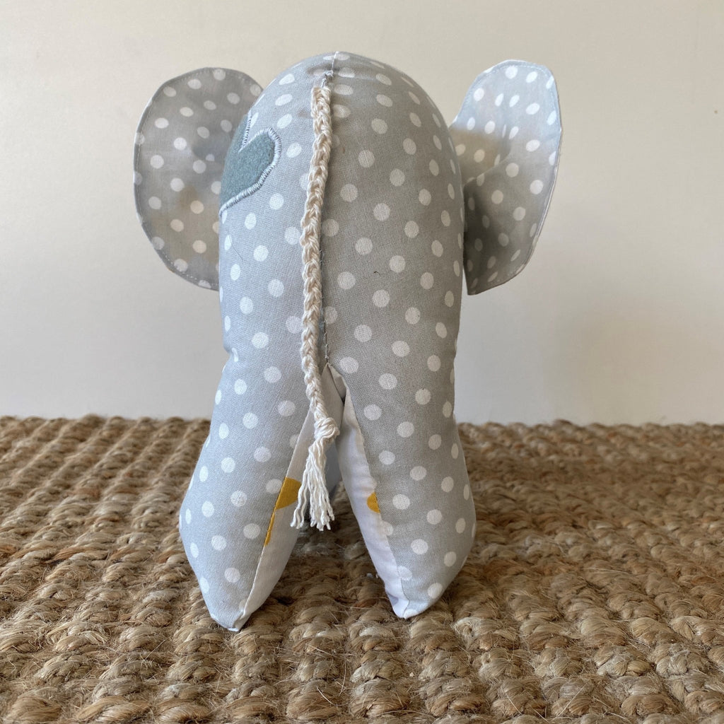 Ndlovu Handmade Elephant Soft Toy - Grey with dots - Small or medium - Timeless Toys