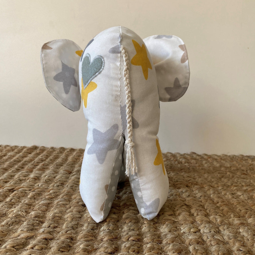 Ndlovu Handmade Elephant Soft Toy - Grey with stars - Small or medium - Timeless Toys