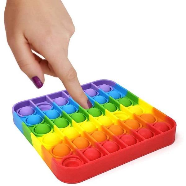 Pop It Fidget Toy - Square Rainbow - Timeless Toys