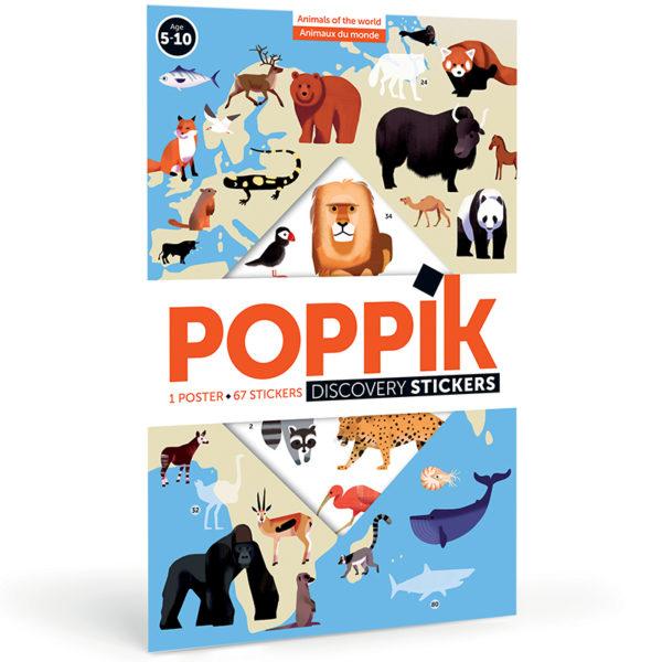Poppik - Discovery Sticker Poster - Animals of the World - Timeless Toys