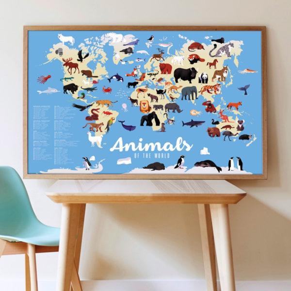 Poppik - Discovery Sticker Poster - Animals of the World - Timeless Toys
