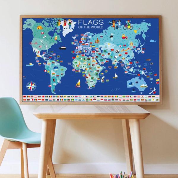 Poppik - Discovery Sticker Poster - Flags of the World - Timeless Toys