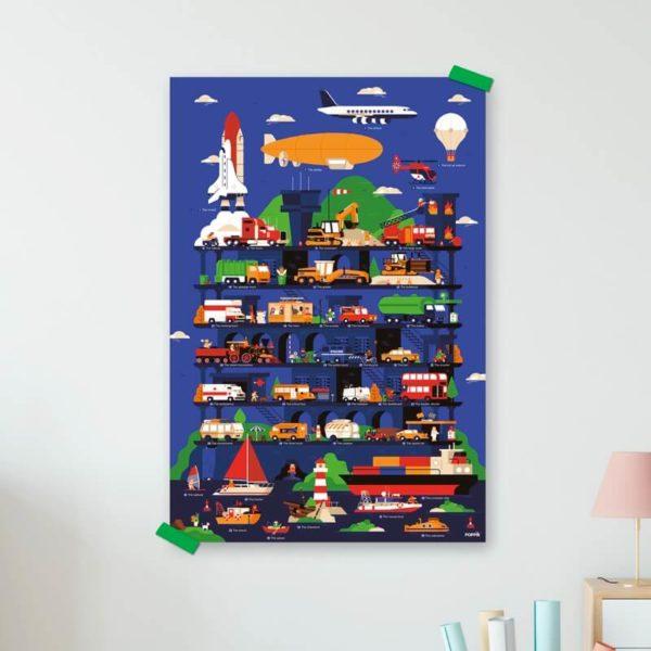 Poppik - Discovery Sticker Poster - Vehicles - Timeless Toys