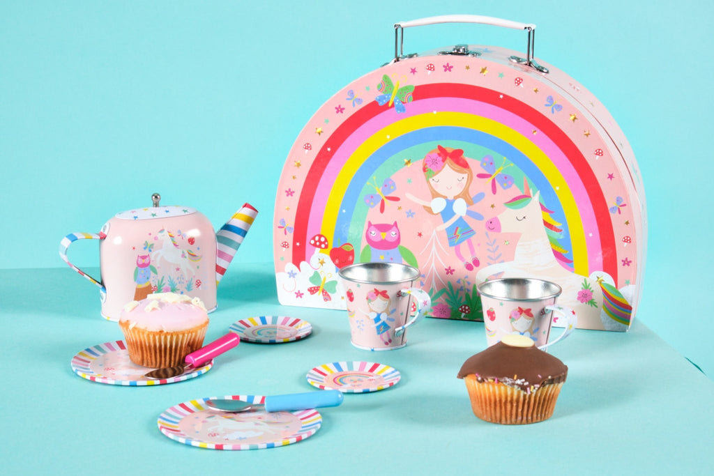 Rainbow Fairy 10pc Tin Tea Set - Timeless Toys
