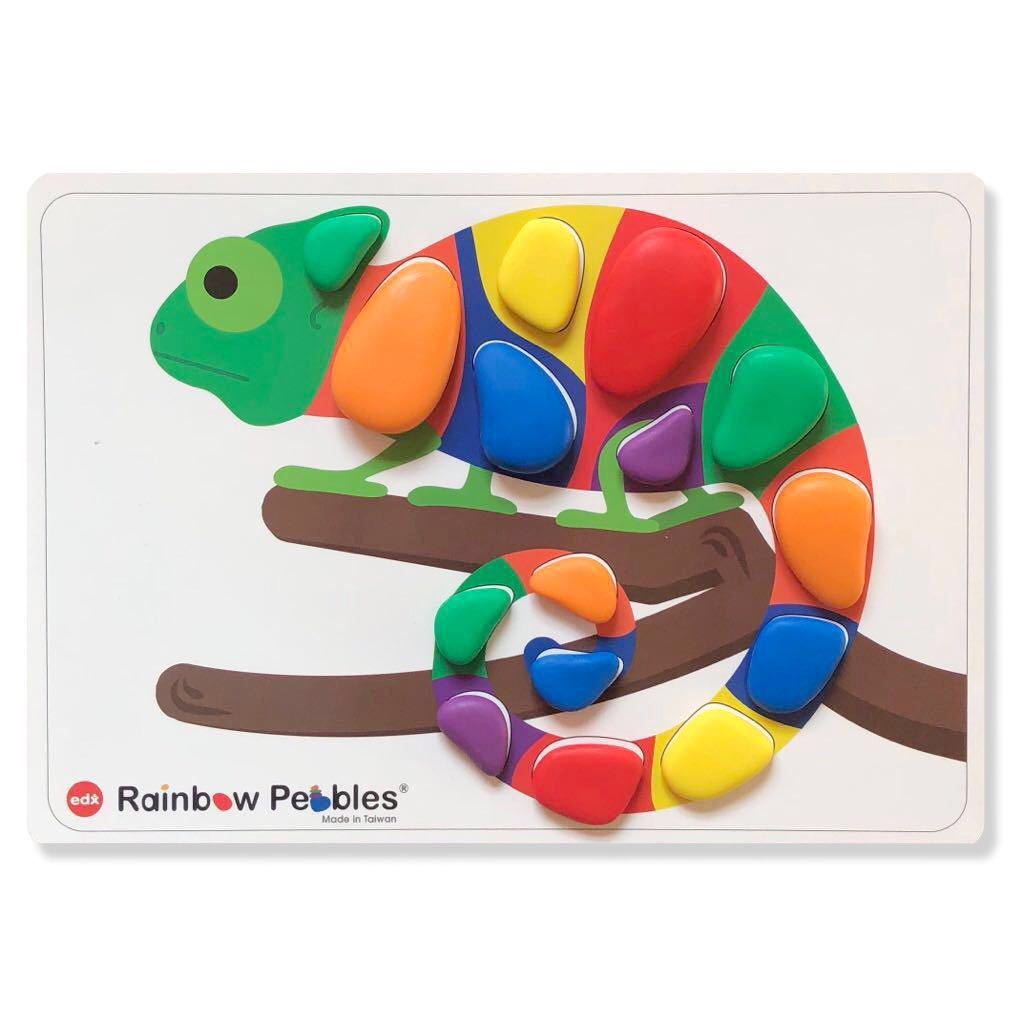 Rainbow Pebbles Activity Set - 48 pebbles + 12 Activity Cards - Timeless Toys