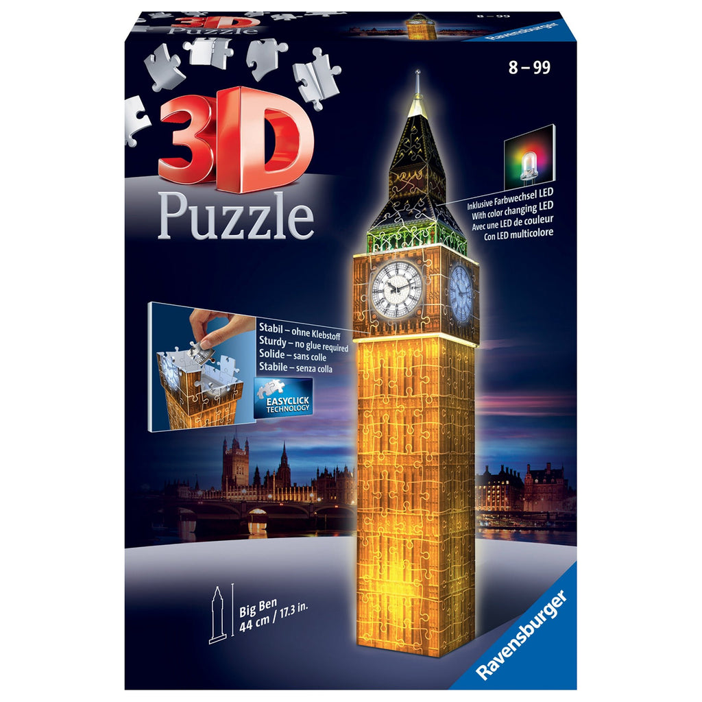 Ravensburger - Big Ben 216pc 3D Puzzle - Night Edition with LED lights - Timeless Toys