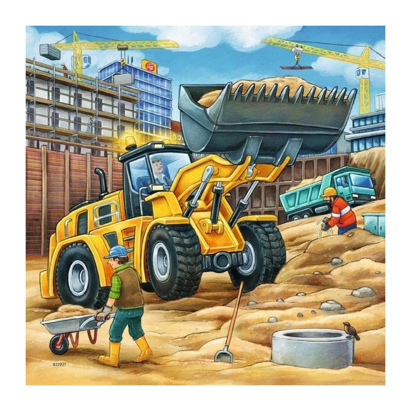 Ravensburger - Large Construction Vehicles - 3 x 49pc puzzles - Timeless Toys