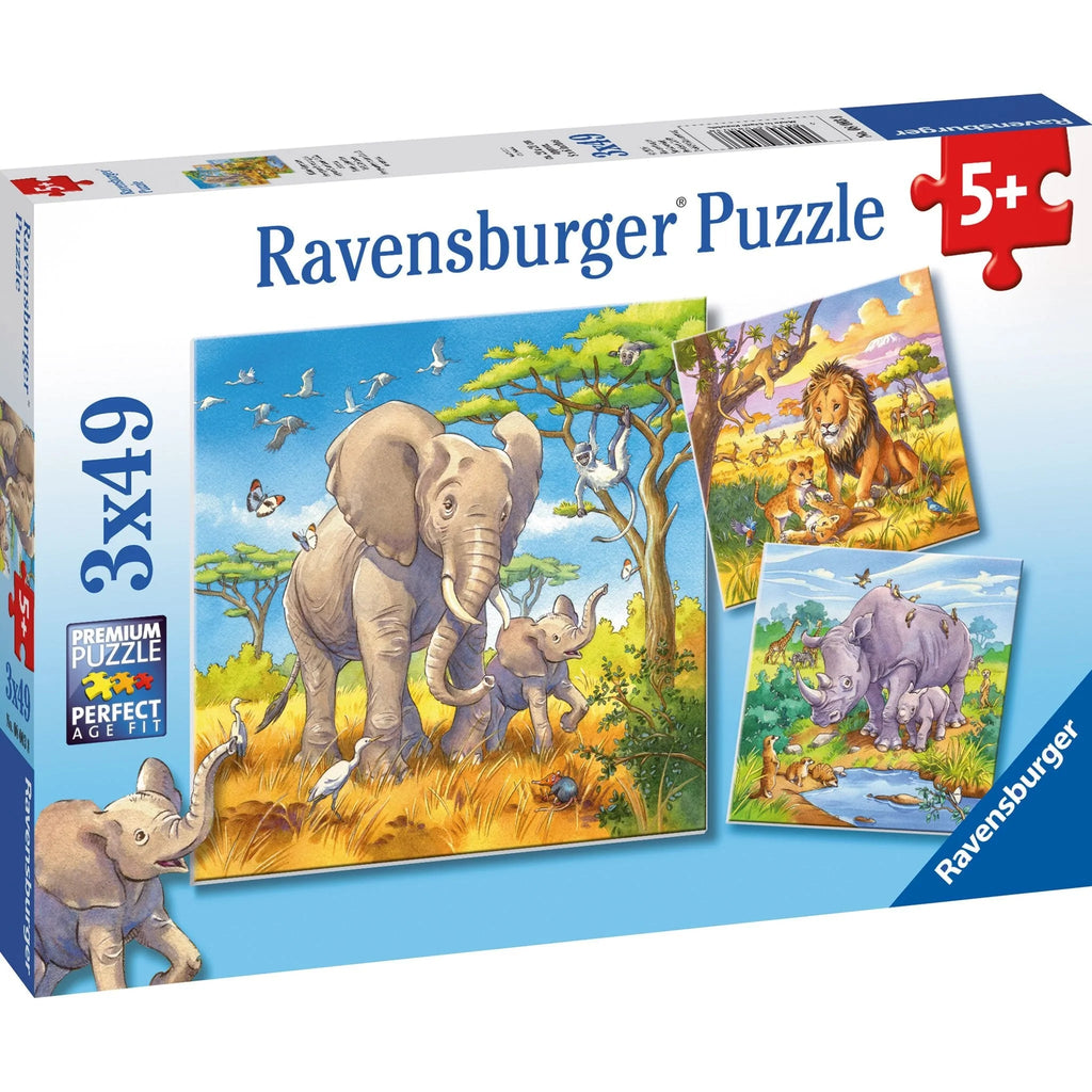 Ravensburger - Wild Animals - 3 x 49pc puzzles - Timeless Toys