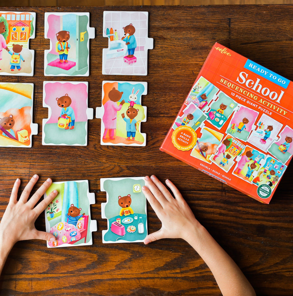 Ready to go - School - Giant Sequencing Puzzle by eeBoo - Timeless Toys