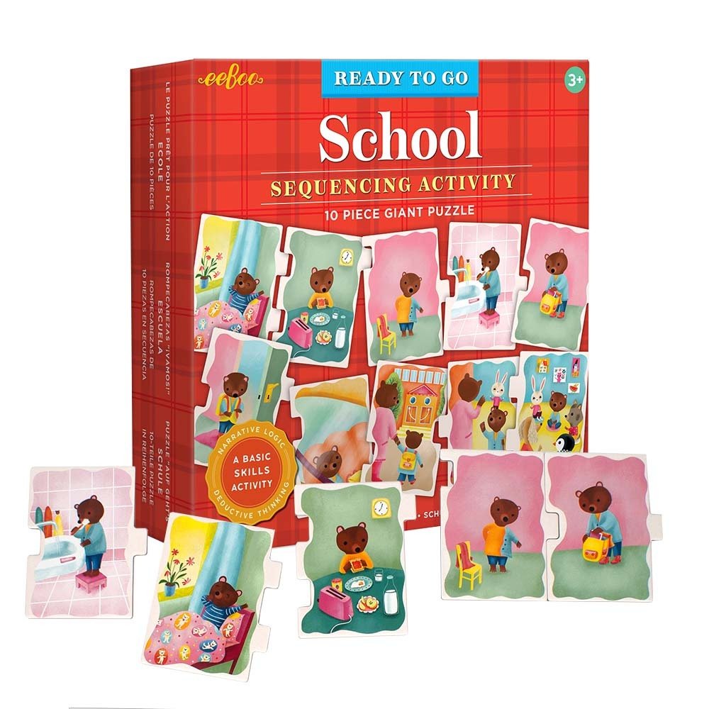 Ready to go - School - Giant Sequencing Puzzle by eeBoo - Timeless Toys