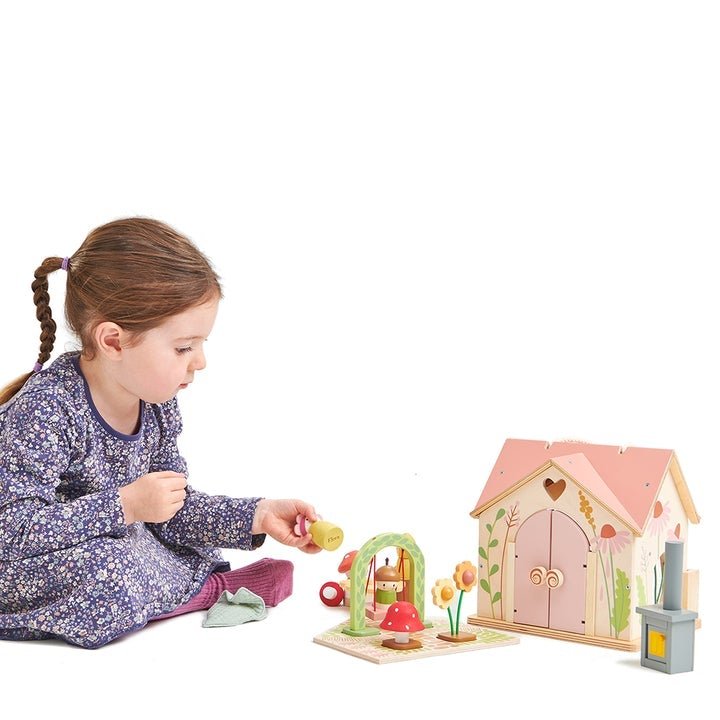 Rosewood Cottage Dolls House (including dolls and furniture) by Tender Leaf Toys - Timeless Toys