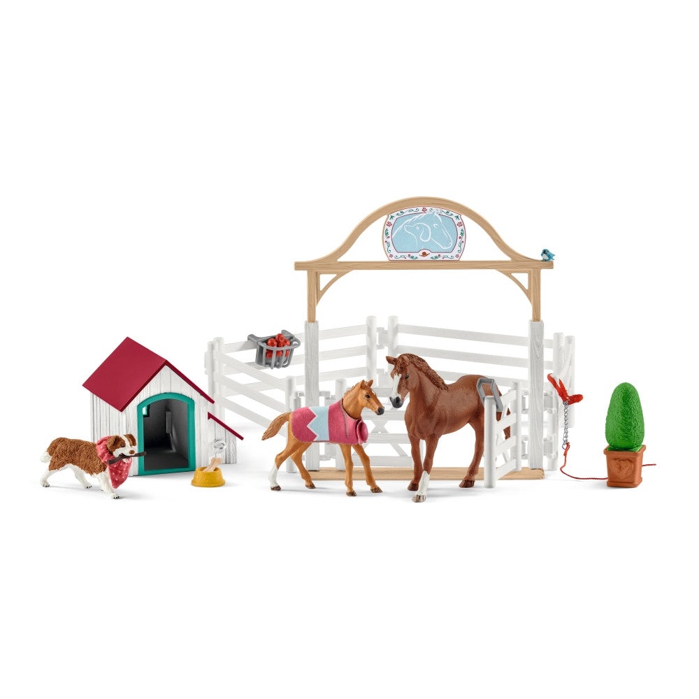 Schleich Horse Club - Hannah's Guest Horses with Ruby the Dog Playset - Timeless Toys