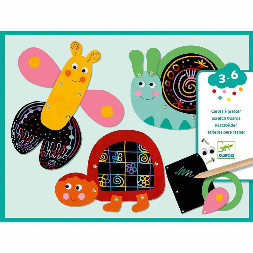 Scratch Cards - Funny Animals by Djeco - Timeless Toys