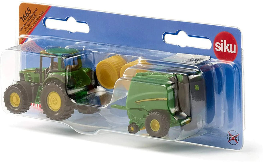 Siku 1:87 John Deere Tractor with Baler - Timeless Toys
