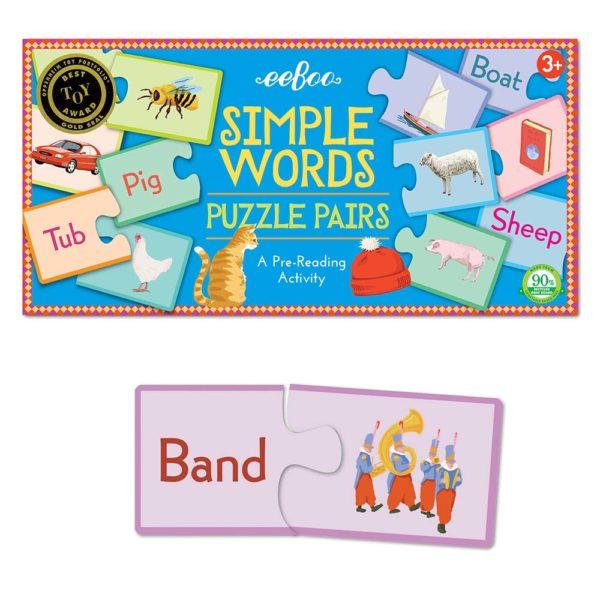 Simple Word Puzzle Pairs by eeBoo - Timeless Toys