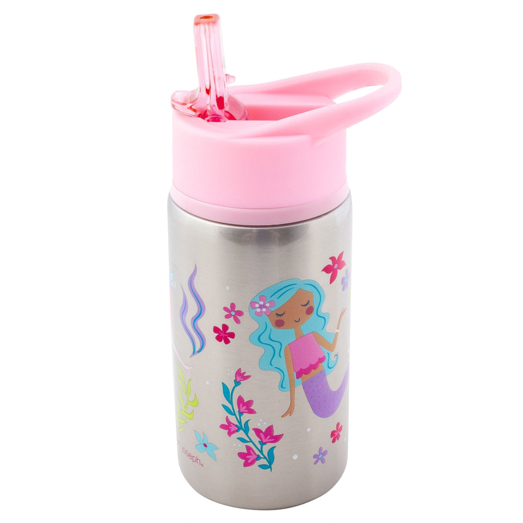 Stainless Steel Water Bottle with Flip Top Lid - Mermaid - Timeless Toys
