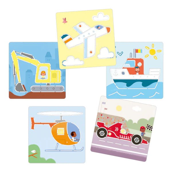 Transport and Co Stencils by Djeco 4 - 8yrs - Timeless Toys