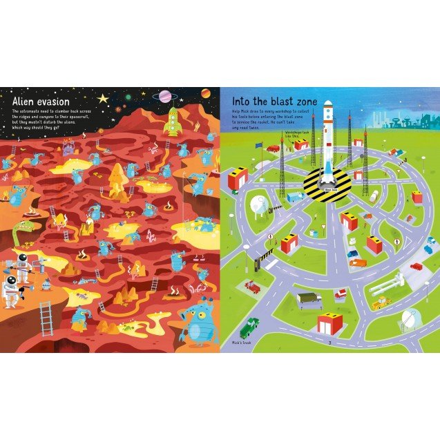 Usborne - Book and 200pc Jigsaw - Space Maze 6yrs+ - Timeless Toys