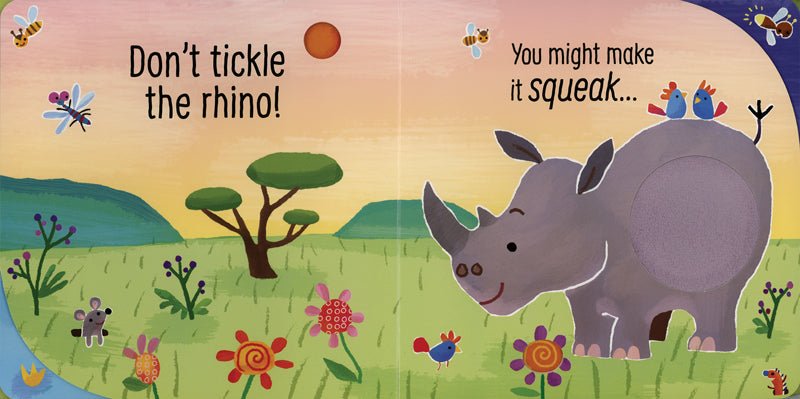 Usborne: Don't Tickle the Crocodile - a touchy feely sound book - 6mth+ - Timeless Toys