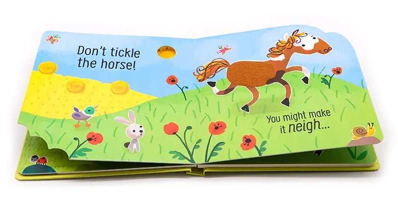 Usborne: Don't Tickle the Pig - a touchy feely sound book - 6mths+ - Timeless Toys