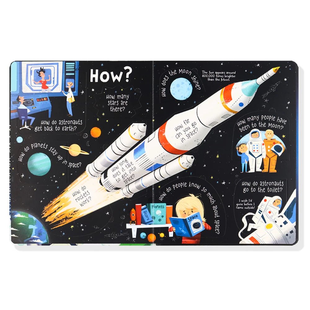 Usborne Lift the Flap Book - Questions and Answers about Space - Timeless Toys