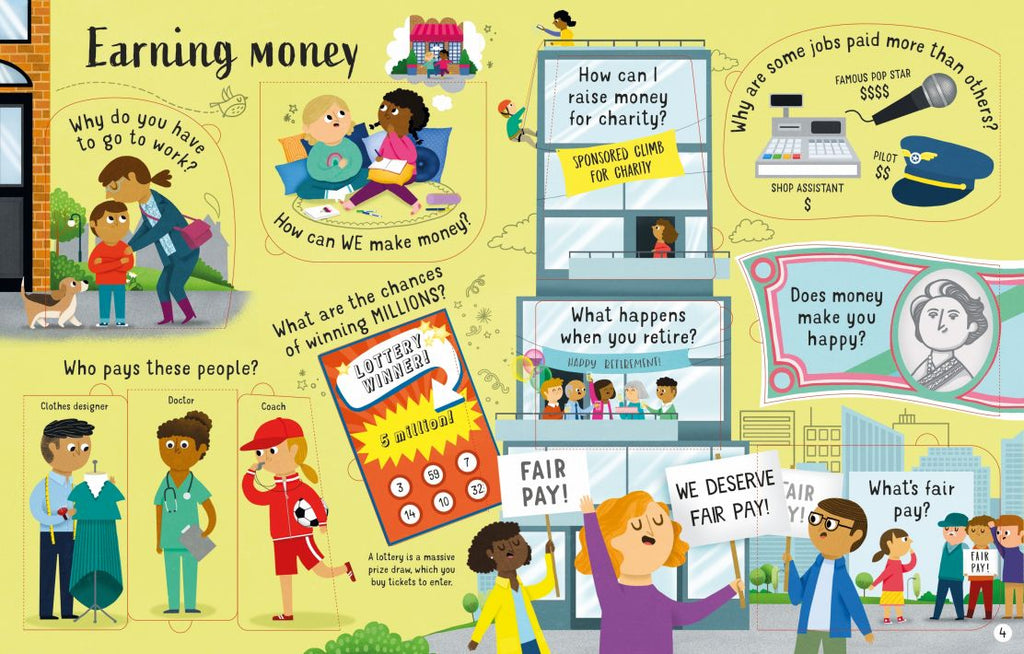 Usborne - Lift the Flap - Questions and Answers about Money 6yrs+ - Timeless Toys