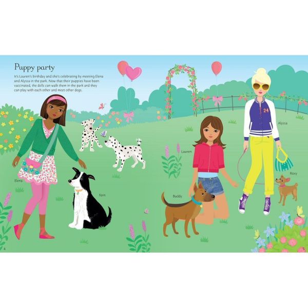 Usborne - Sticker Dolly Dressing: Dogs and Puppies 5yrs+ - Timeless Toys
