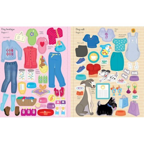 Usborne - Sticker Dolly Dressing: Dogs and Puppies 5yrs+ - Timeless Toys