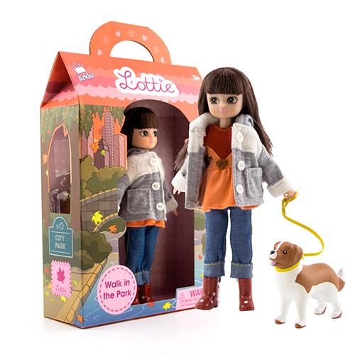 Walk in the Park Lottie Doll with Dog - Timeless Toys