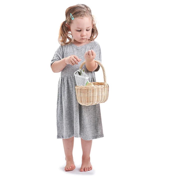 Wicker Shopping Basket by Tender Leaf Toys - Timeless Toys