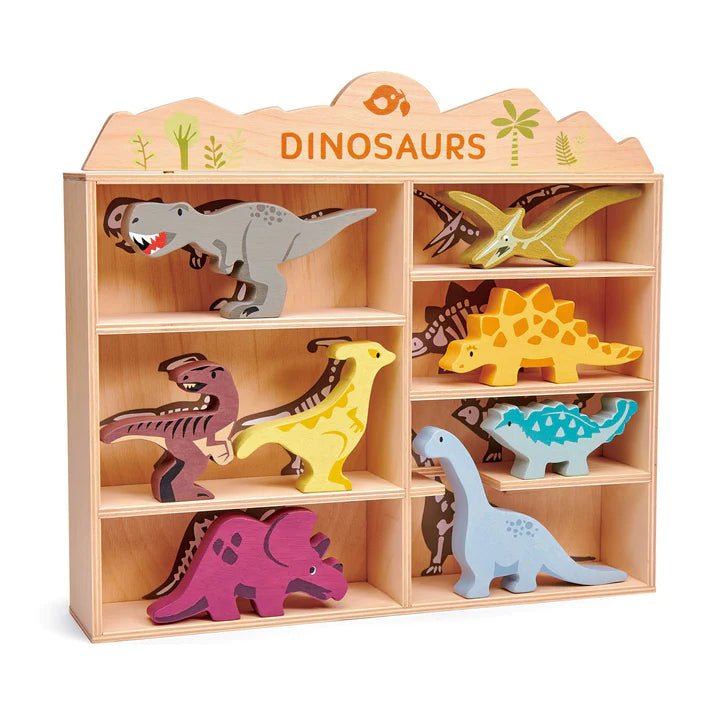 Wooden Dinosaurs and Shelf - Timeless Toys