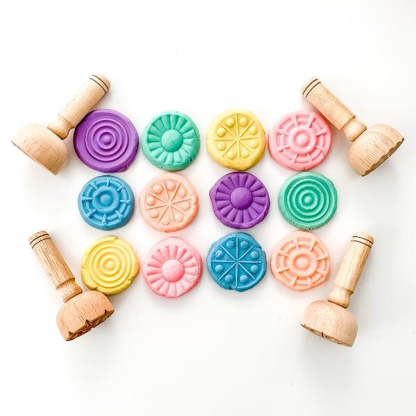 Wooden Dough Stampers - Set of 4 - Timeless Toys
