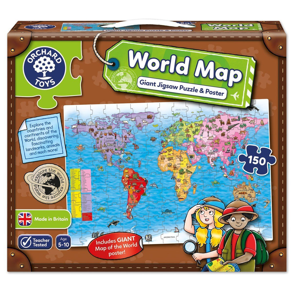 World Map Puzzle and Poster - Timeless Toys