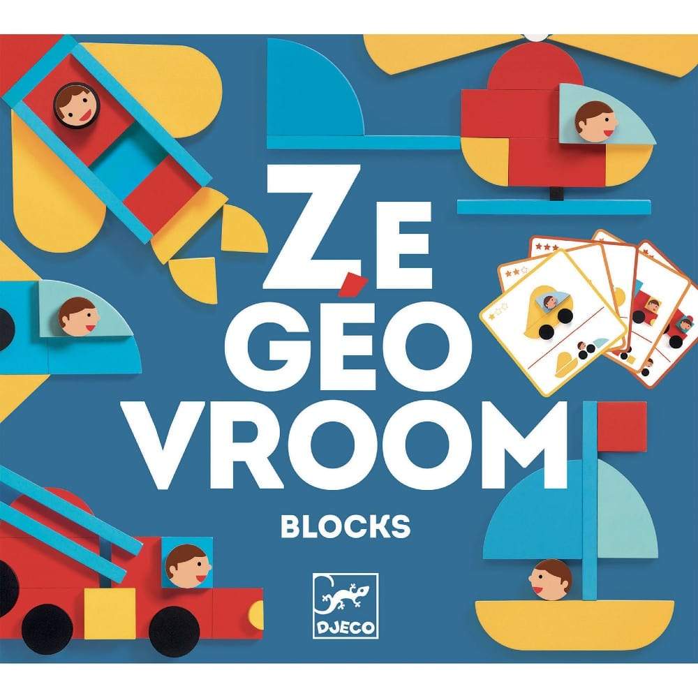 Ze Geo Vroom Wooden Game by Djeco - Timeless Toys